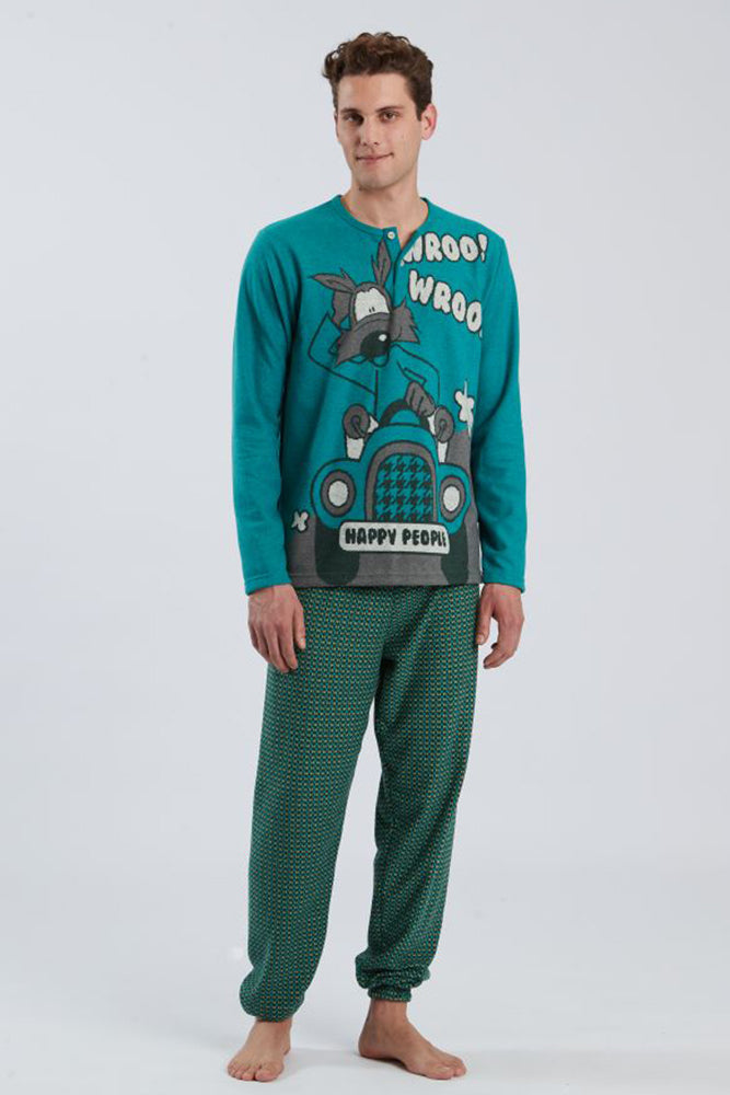 PIGIAMA UOMO VERDE 6429 WROOM HAPPY PEOPLE